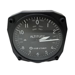 Trintec Industries Aviation Altitude Wall Quartz Clock Black 6.5" Hanging Works